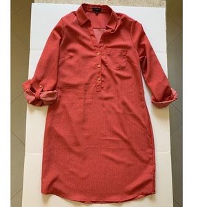 The Limited Orange shirt dress roll up sleeves M